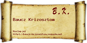 Baucz Krizosztom névjegykártya